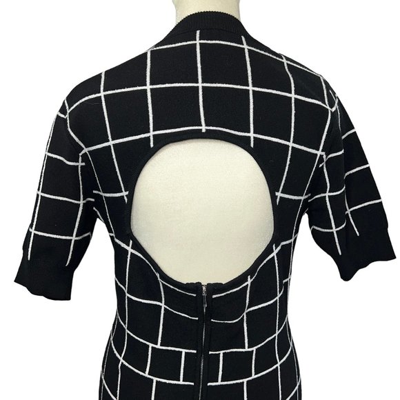 Like new MILLY Black & White Windowpane Jacquard Mini A-Line Dress Size โฆ - Picture 12 of 15